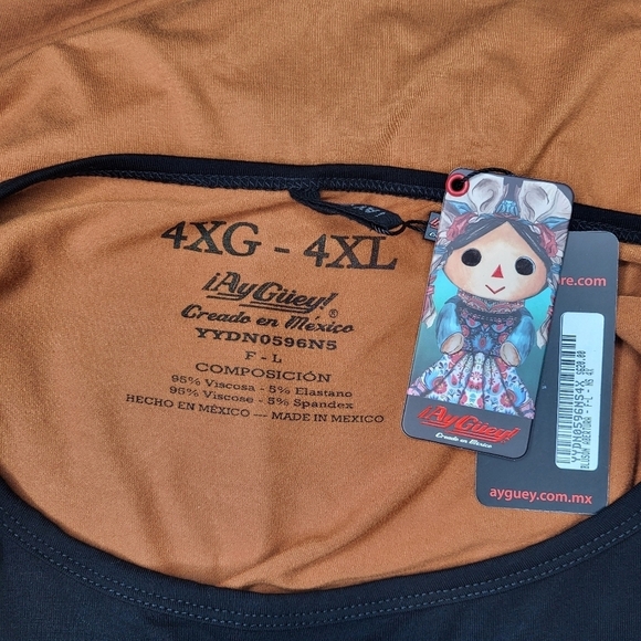 Ay Guey Tunic Top Graphic Frida Khalo Black Brown Split Sides Sleeveless NWT - Picture 10 of 11